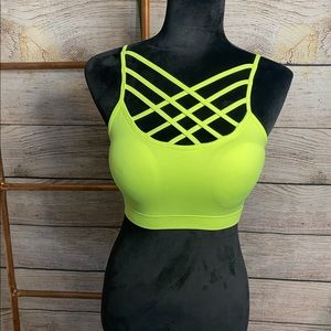 Neon Lemon Triple Cross Bralette